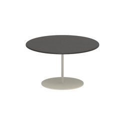 Butler side table 60cm round coated stainless steel & enameled lava stone top | Tavolini alti | Royal Botania