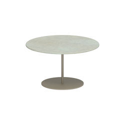 Butler side table 60cm round coated stainless steel & enameled lava stone top | Tavolini alti | Royal Botania