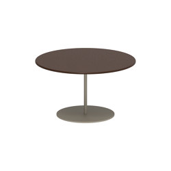 Butler side table 60cm round coated stainless steel & enameled lava stone top | Tavolini alti | Royal Botania