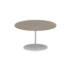 Butler table basse 60cm rond coated stainless steel & plateau lava stone | Tables d'appoint | Royal Botania