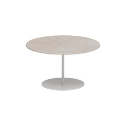 Butler table basse 60cm rond coated stainless steel & plateau lava stone | Tables d'appoint | Royal Botania