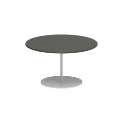 Butler side table 60cm round coated stainless steel & enameled lava stone top | Tavolini alti | Royal Botania