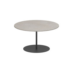 Butler side table high 75cm round coated stainless steel & ceramic top | Tavolini alti | Royal Botania