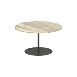 Butler side table high 75cm round coated stainless steel & ceramic top | Side tables | Royal Botania