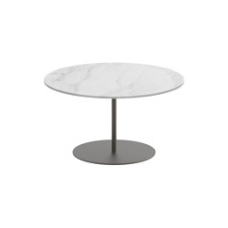 Butler side table high 75cm round coated stainless steel & ceramic top | Side tables | Royal Botania