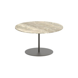 Butler side table high 75cm round coated stainless steel & ceramic top | Tavolini alti | Royal Botania