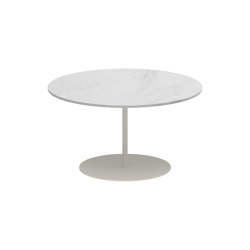 Butler side table high 75cm round coated stainless steel & ceramic top | Side tables | Royal Botania