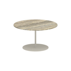 Butler side table high 75cm round coated stainless steel & ceramic top | Mesas auxiliares | Royal Botania