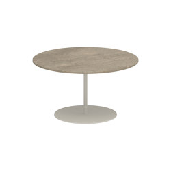 Butler side table high 75cm round coated stainless steel & ceramic top | Side tables | Royal Botania