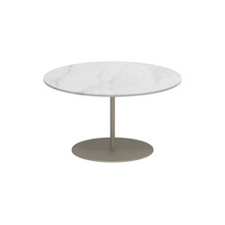 Butler side table high 75cm round coated stainless steel & ceramic top | Tavolini alti | Royal Botania