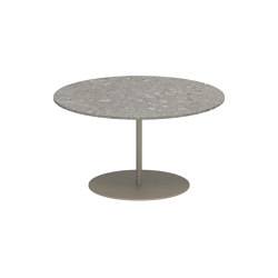 Butler side table high 75cm round coated stainless steel & ceramic top | Tavolini alti | Royal Botania