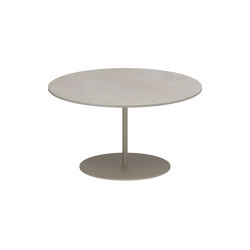 Butler side table high 75cm round coated stainless steel & ceramic top | Tavolini alti | Royal Botania