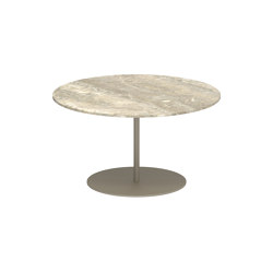 Butler side table high 75cm round coated stainless steel & ceramic top | Side tables | Royal Botania