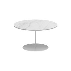 Butler side table high 75cm round coated stainless steel & ceramic top | Tavolini alti | Royal Botania