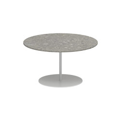 Butler side table high 75cm round coated stainless steel & ceramic top | Side tables | Royal Botania