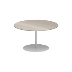 Butler side table high 75cm round coated stainless steel & ceramic top | Tavolini alti | Royal Botania