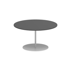 Butler side table high 75cm round coated stainless steel & ceramic top