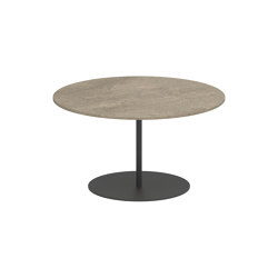 Butler side table high 75cm round coated stainless steel & ceramic top | Side tables | Royal Botania