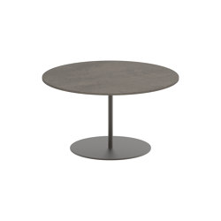 Butler side table high 75cm round coated stainless steel & ceramic top | Side tables | Royal Botania