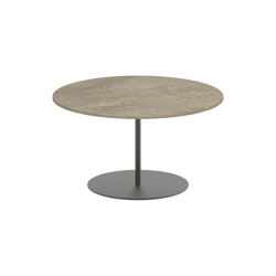 Butler side table high 75cm round coated stainless steel & ceramic top | Side tables | Royal Botania