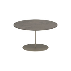 Butler side table high 75cm round coated stainless steel & ceramic top | Mesas auxiliares | Royal Botania