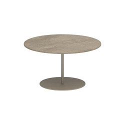 Butler side table high 75cm round coated stainless steel & ceramic top | Tavolini alti | Royal Botania