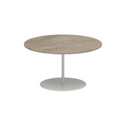 Butler side table high 75cm round coated stainless steel & ceramic top | Tavolini alti | Royal Botania