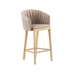 Calypso barstool L teak & upholstery | Chaises de comptoir | Royal Botania