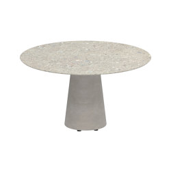 Conix table 120cm round low dining concrete | Esstische | Royal Botania