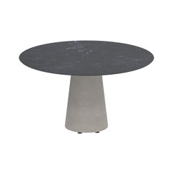 Conix table 120cm ronde low dining concrete | Tables de repas | Royal Botania