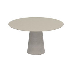 Conix table 120cm ronde low dining concrete | Tables de repas | Royal Botania