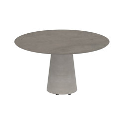 Conix table 120cm ronde low dining concrete | Tables de repas | Royal Botania