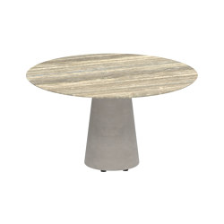 Conix table 120cm ronde low dining concrete | Tables de repas | Royal Botania