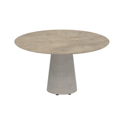 Conix table 120cm ronde low dining concrete | Tables de repas | Royal Botania