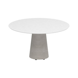 Conix table 120cm round low dining concrete | Mesas comedor | Royal Botania