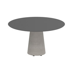 Conix table 120cm round low dining concrete | Mesas comedor | Royal Botania