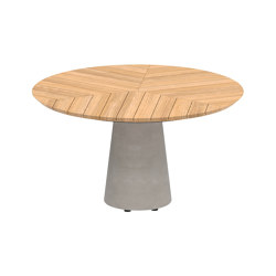 Conix table 120cm round low dining concrete | Dining tables | Royal Botania