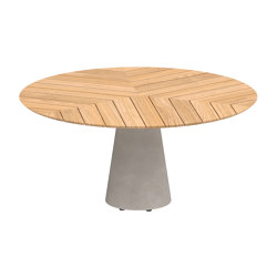 Conix table 160cm ronde concrete | Tables de repas | Royal Botania