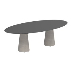 Conix table 250x130cm ellips concrete | Tables de repas | Royal Botania