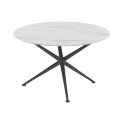 Exes table 120cm round coated aluminium & plateau en céramique | Dining tables | Royal Botania