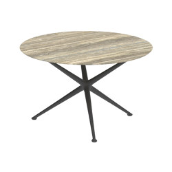 Exes table 120cm round coated aluminium & ceram top | Dining tables | Royal Botania