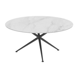 Exes table 160cm round coated aluminium & plateau en céramique | Tables de repas | Royal Botania