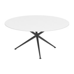 Exes table 160cm round coated aluminium & ceram top | Dining tables | Royal Botania