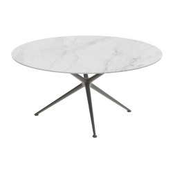 Exes table 160cm round coated aluminium & ceram top | Tavoli pranzo | Royal Botania