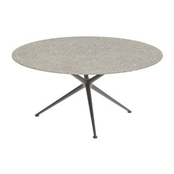 Exes table 160cm round coated aluminium & plateau en céramique | Tables de repas | Royal Botania