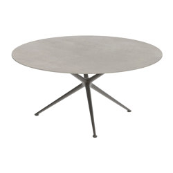 Exes table 160cm round coated aluminium & ceram top | Dining tables | Royal Botania