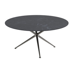 Exes table 160cm round coated aluminium & ceram top | Dining tables | Royal Botania