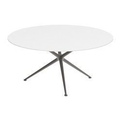 Exes table 160cm round coated aluminium & ceram top | Dining tables | Royal Botania