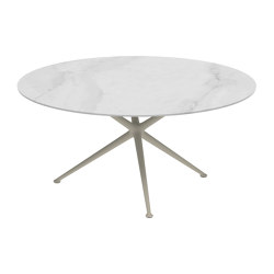 Exes table 160cm round coated aluminium & ceram top | Dining tables | Royal Botania