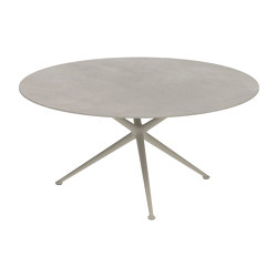 Exes table 160cm round coated aluminium & ceram top | Dining tables | Royal Botania